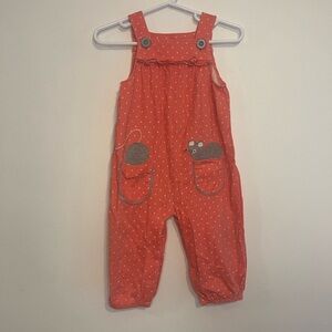 Baby Boden Polka Dot  Overalls with Mouse Pockets